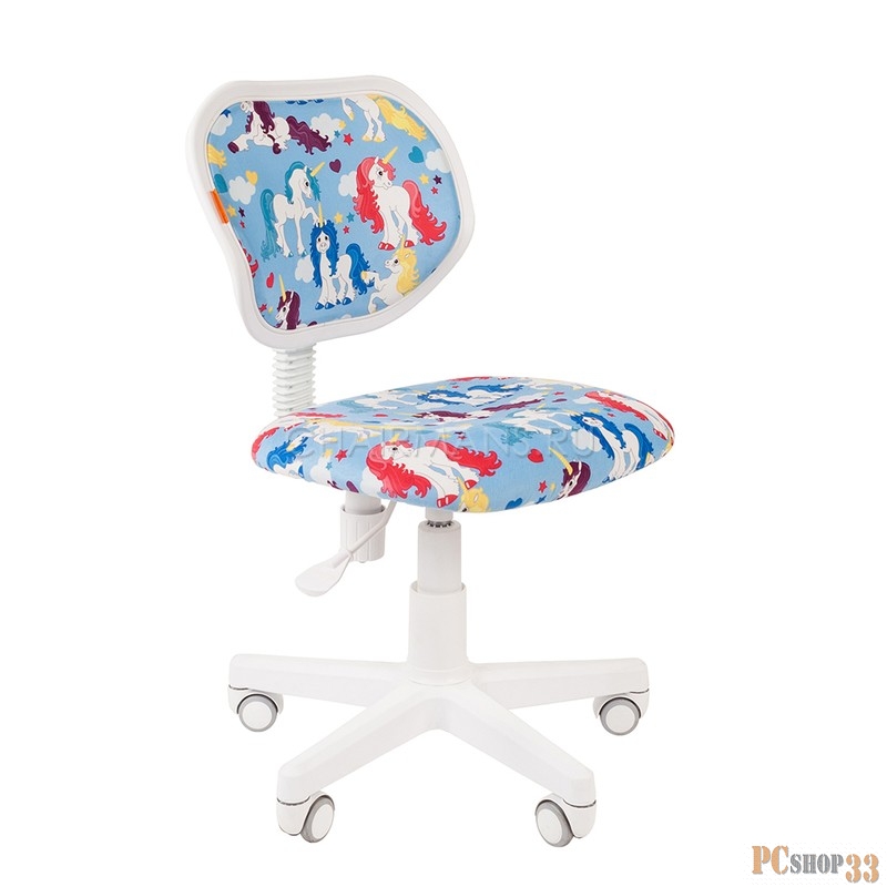 Chairman Kids 106 единороги кресло для детских комнат (велюр, белый пластик, газпатрон 3 кл)