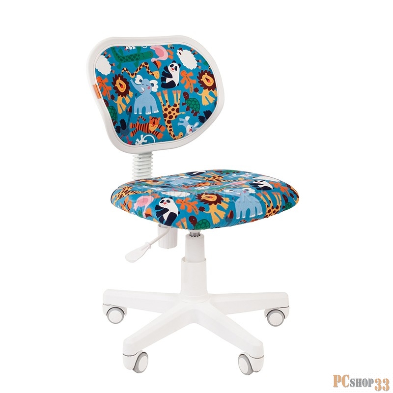 Кресло Chairman Kids 106 зоопарк для детских комнат (велюр, белый пластик, газпатрон 3 кл)