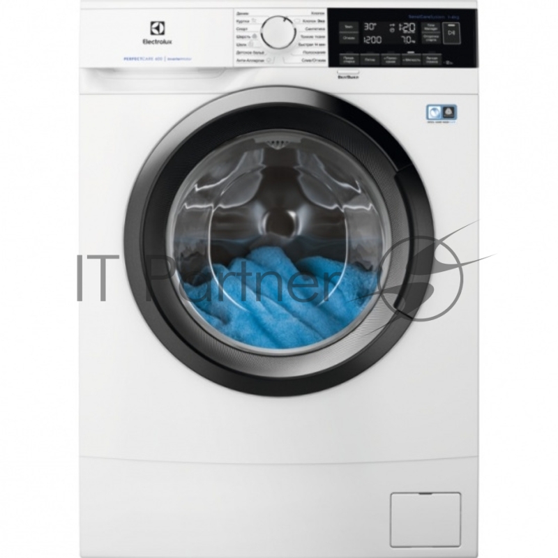 Стиральная машина Electrolux EW6S3R26SI Фронтальная загрузка, 6 кг, отжим 1200 об/мин, классы A-40%/A/B, глубина 38 см, средний ЖК дисплей, программа с обработкой паром, инвертор