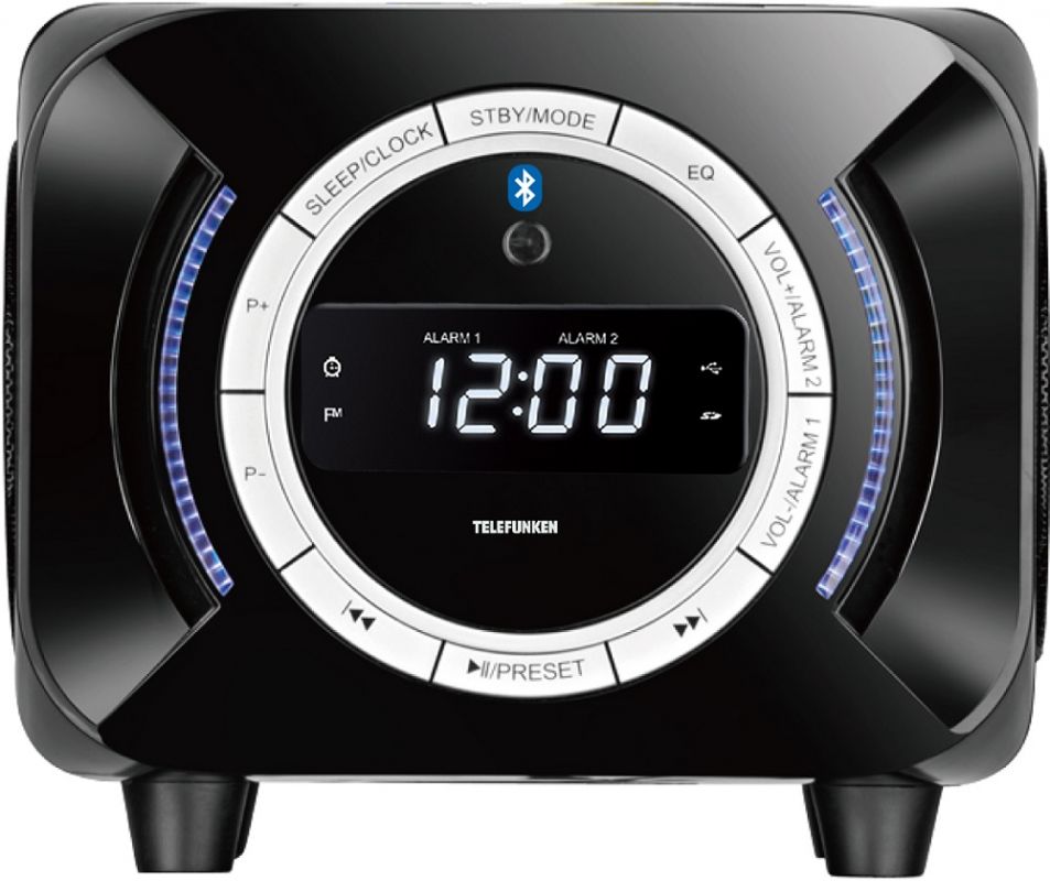 Аудиомагнитола Telefunken TF-AS1203UB черный 21Вт/MP3/FM(dig)/USB/BT/SD