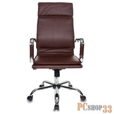 Кресло руководителя Бюрократ CH-993/brown коричневый искусственная кожа крестовина хромированная