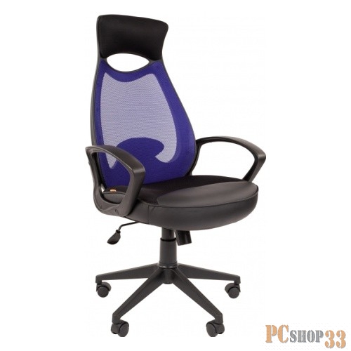 Офисное кресло Chairman 840 Россия черный пластик TW-05 синий