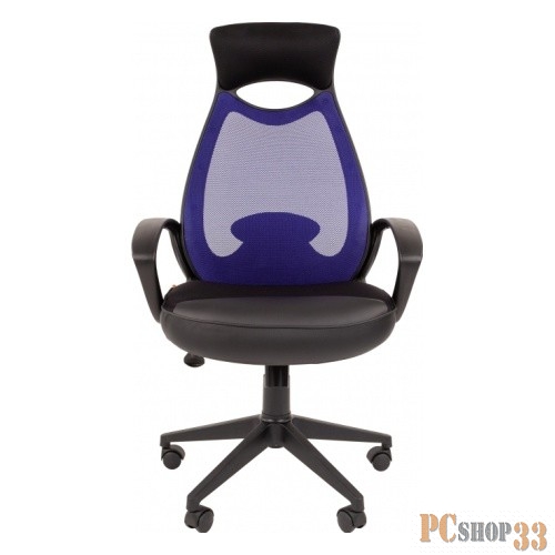 Офисное кресло Chairman 840 Россия черный пластик TW-05 синий