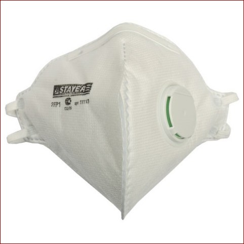 Защитные очки, Маски для сварки, Защитные щитки Полумаска фильтрующая STAYER PROFI плоская многослойная с клапаном, класс защиты FFP1 11113