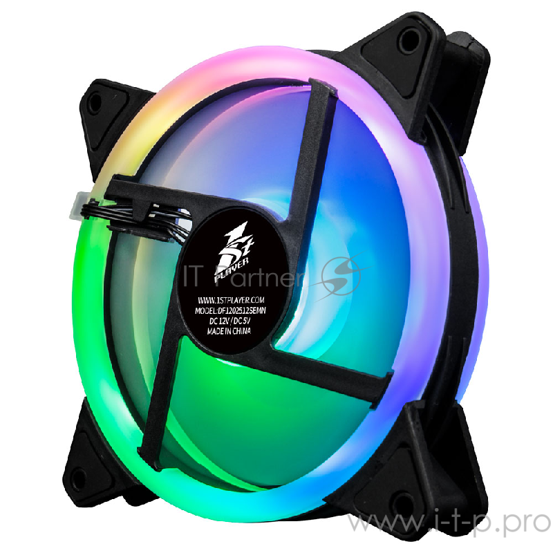 Вентилятор 1STPLAYER FIREMOON M1-Slave / 120mm, RGB, 5-pin, 1500rpm, 30.54cfm, 12V, 19dBA / M1-Slave