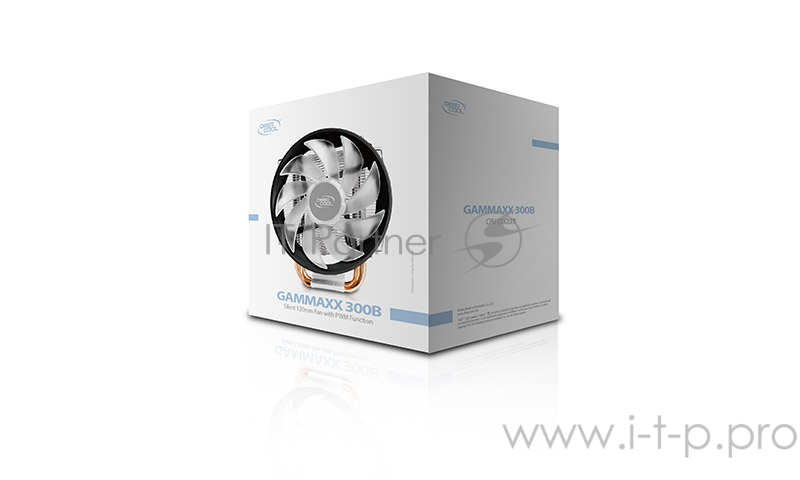 Кулер DEEPCOOL GAMMAXX300B LGA1366/1156/55/51/50/775/FM2/ (24шт/кор, TDP 130Вт, PWM, Blue Led, 3 тепл. трубки прямого контакта,120мм вент-р,17.8~21dB(A)) RET
