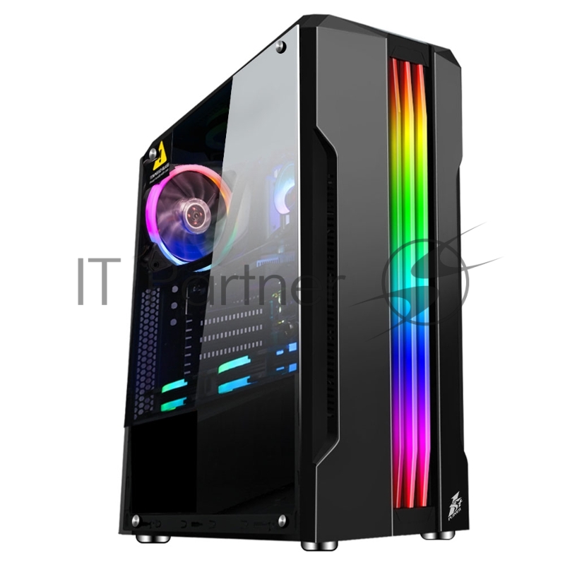 Корпус 1STPLAYER RAINBOW R3-A / ATX, tempered glass side panel / 1x 120mm LED fan inc. / R3-A-1R1