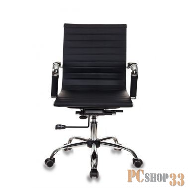 Кресло руководителя Бюрократ CH-883-LOW/BLACK низкая спинка черный искусственная кожа крестовина хро