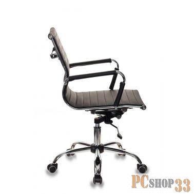 Кресло руководителя Бюрократ CH-883-LOW/BLACK низкая спинка черный искусственная кожа крестовина хро