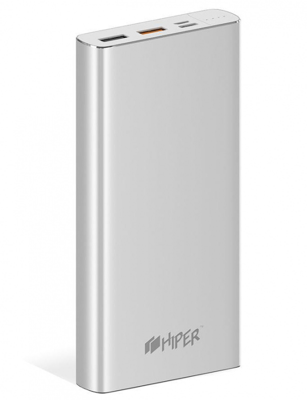 Мобильный аккумулятор Hiper MPX15000 Li-Pol 15000mAh 2.4A+3A+3A серебристый 2xUSB