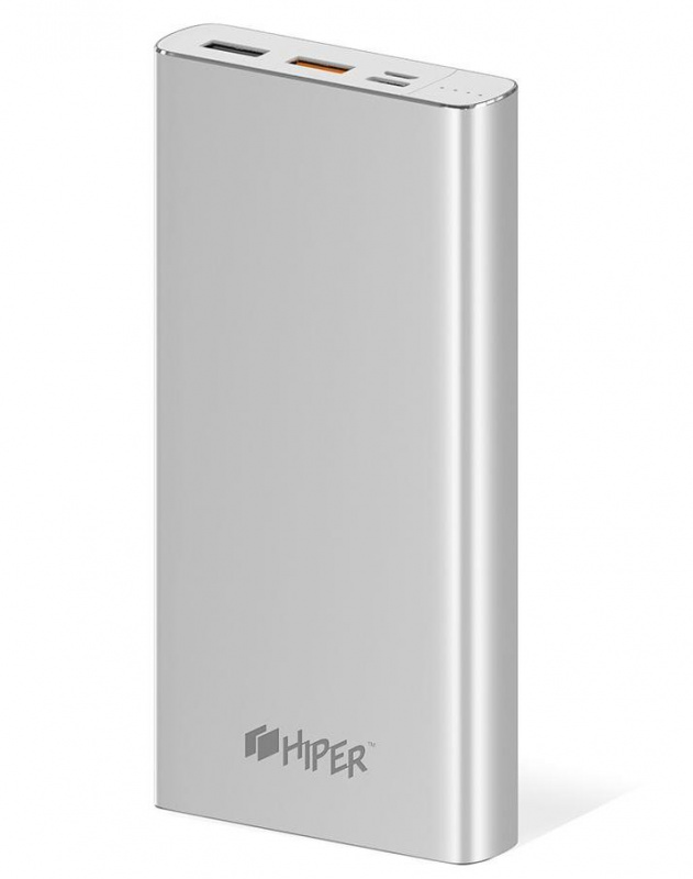 Мобильный аккумулятор Hiper MPX15000 Li-Pol 15000mAh 2.4A+3A+3A серебристый 2xUSB