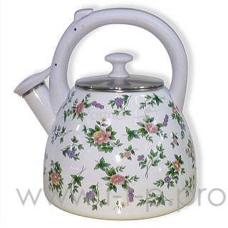 Чайник для плиты METALLONI EM-30001/56 эмалированный со свистком Розмари 3,0л, (8)