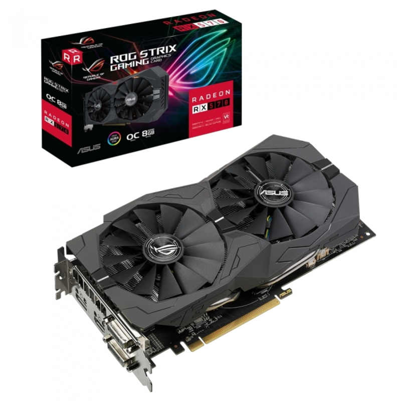 Видеокарта ASUS ROG-STRIX-RX570-O8G-GAMING / RX570,DVI*2,HDMI,DP,8G,D5 90YV0AJ8-M0NA00
