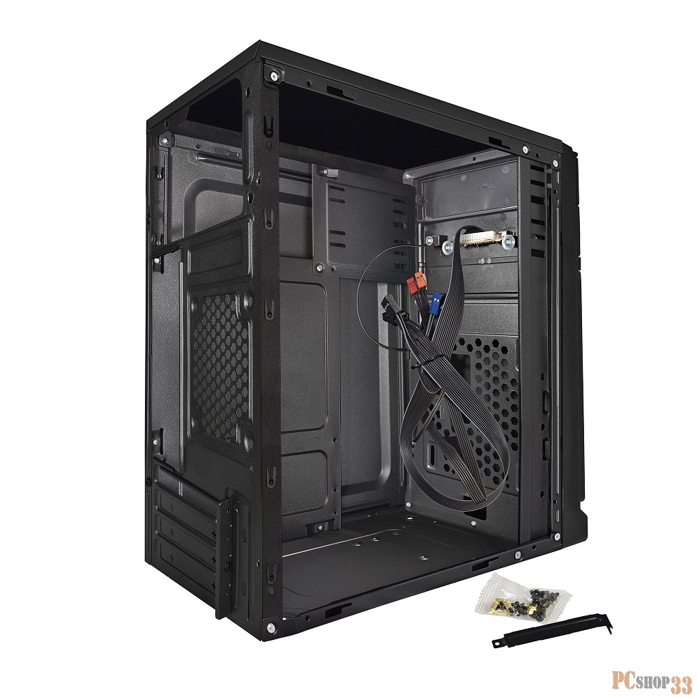 Корпус Exegate EX283057RUS Minitower ExeGate BAA-106 Black, mATX, <AAA350, 80mm>, 2*USB, Audio