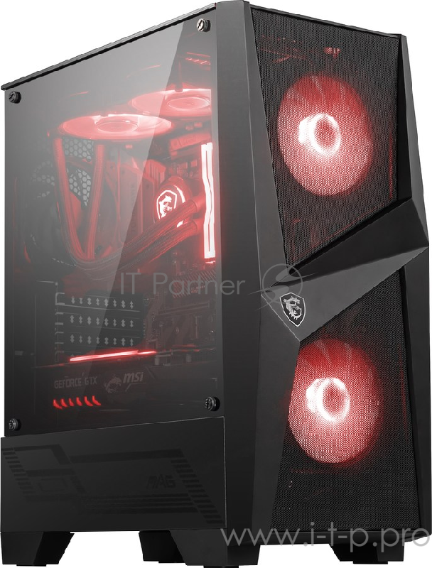 Корпус MSI MAG FORGE 100M / mid-tower, ATX, tempered glass side panel / 2x RGB 120mm & 1x 120mm fans inc. / MAG FORGE 100M