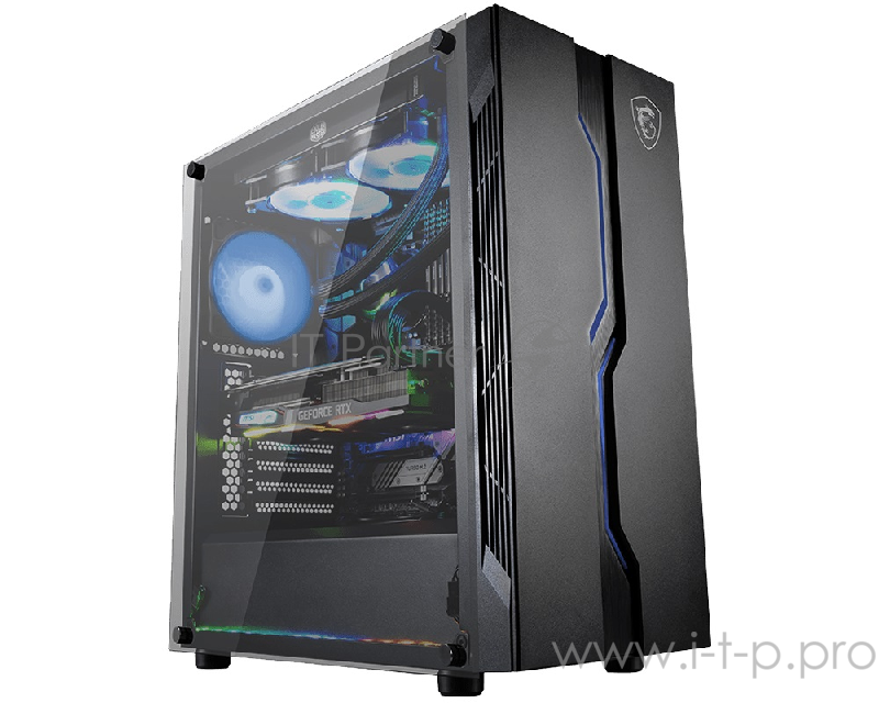 Корпус MSI MAG VAMPIRIC 010M / mid-tower, ATX, tempered glass side panel / 1x 120mm RGB fan inc. / MAG VAMPIRIC 010M