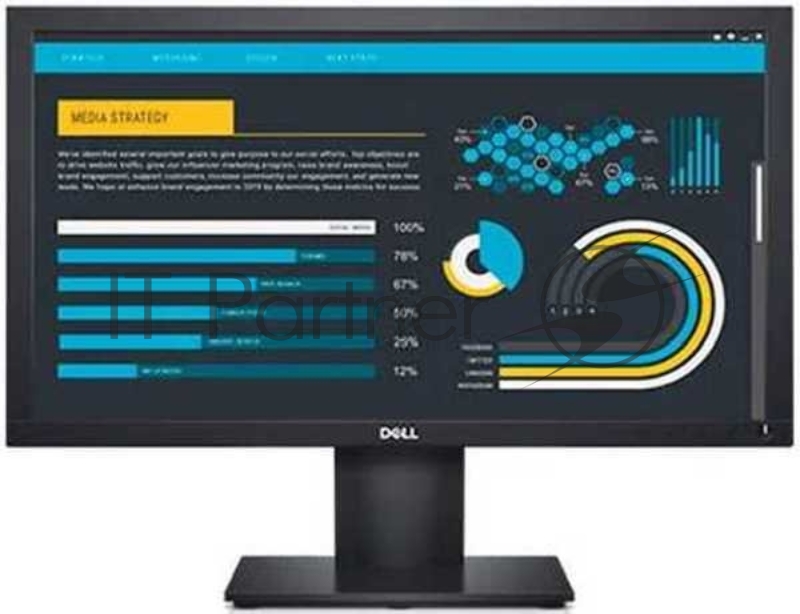 Монитор Dell 19.5 E2020H LCD BK/BK ( TN 16:9 250 cd/m2 1000:1 5ms 1600x900 160/170 VGA DP Tilt)