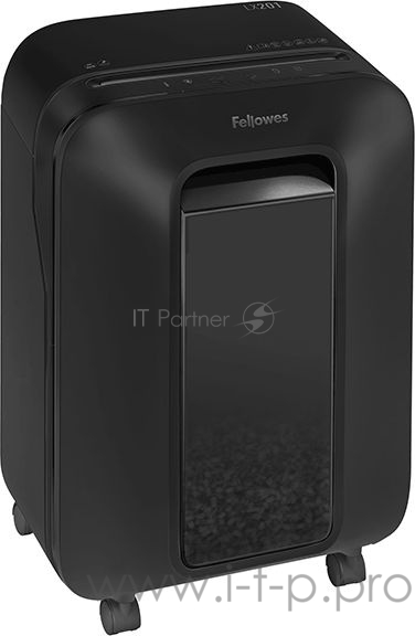 Шредер Fellowes Powershred LX201, черный, DIN P-5, 2х12 мм, 12 лст., 22 лтр., Jam Proof™, SafeSense