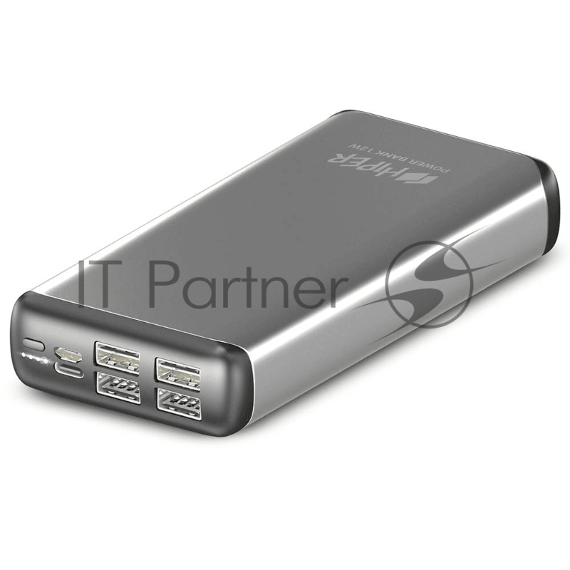 Внешний аккумулятор HIPER MS20000 Li-Pol 20000 mAh Aluminum 2.4A+1.5A 4xUSB 1xType-C серебристый