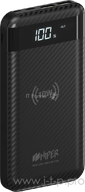 Внешний аккумулятор с беспроводной зарядкой HIPER SX10000 Li-Pol 10000 mAh, LED Screen QC+PD+Qi 10Вт