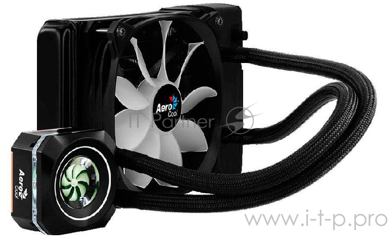 Комплект водяного охлаждения Aerocool Pulse L120 (универсальный, 200W, 10.5-38.5 dB, 600-1800 rpm, 120мм, 4 pin, RGB под