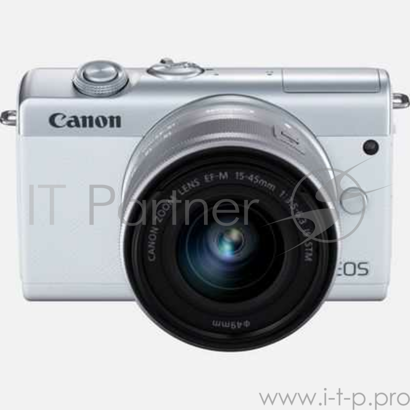 Фотоаппарат Canon EOS M200 белый 24.1Mpix 3 4K WiFi 15-45 IS STM LP-E12 (с объективом)