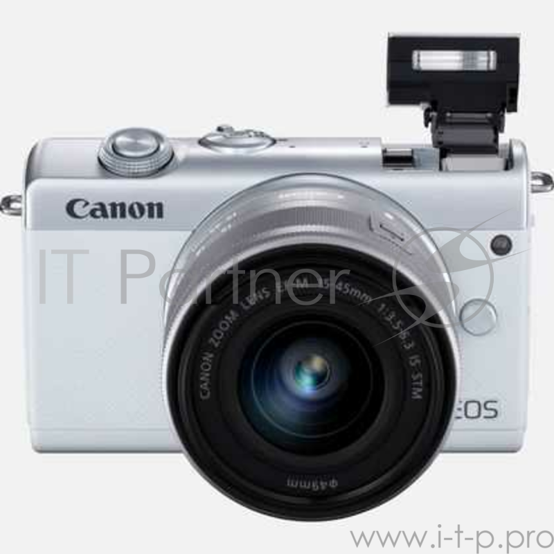 Фотоаппарат Canon EOS M200 белый 24.1Mpix 3 4K WiFi 15-45 IS STM LP-E12 (с объективом)