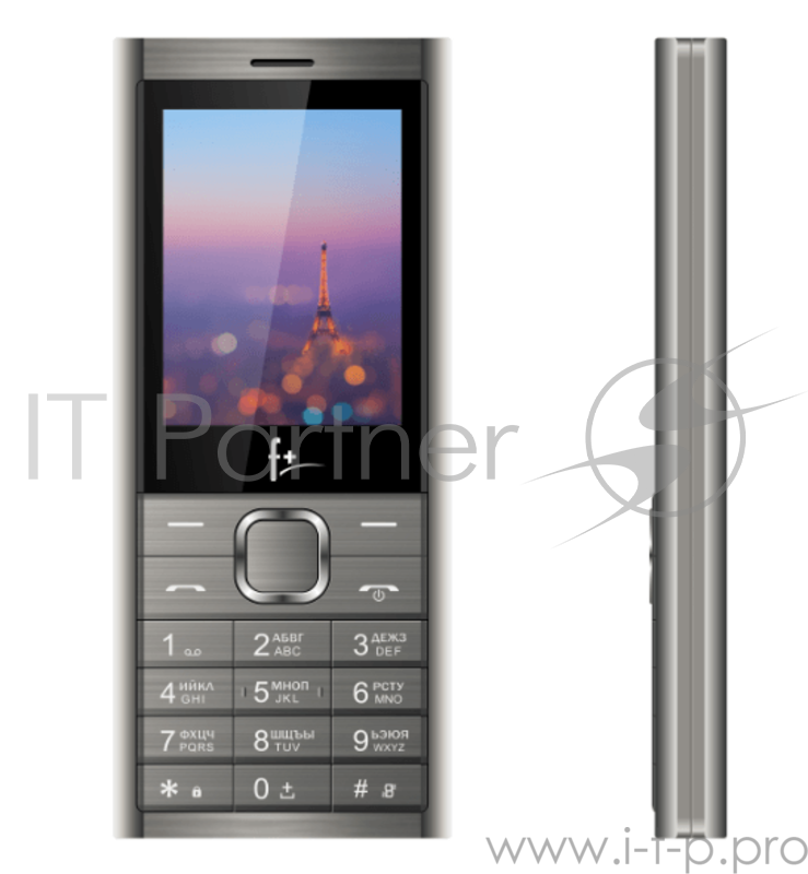 Телефон сотовый F+ B240 Dark Grey, 2.4, 32MB RAM, 32MB, up to 16GB flash, 0.08Mpix, 2 Sim, Micro-USB, 1700mAh, 126 ммx53 ммx11,4 мм