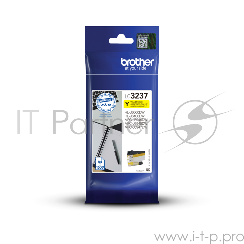 Картридж Brother струйный LC3237Y желтый 1500 стр. для HLJ6000DW, MFCJ5945DW, MFCJ6945DW
