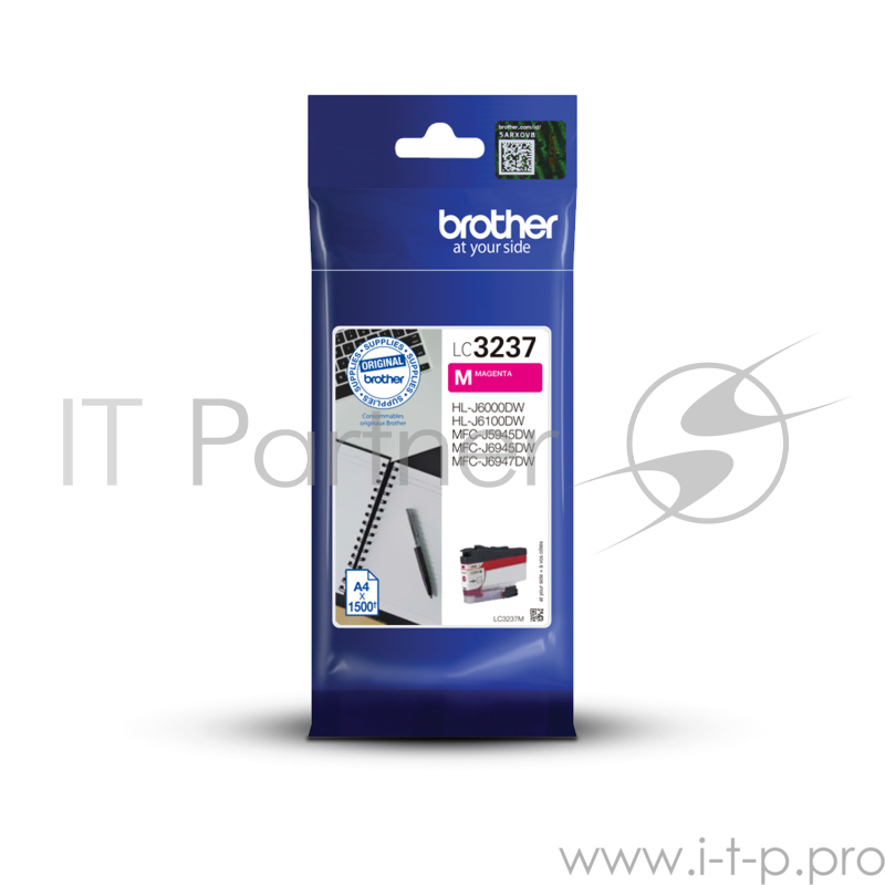 Картридж Brother струйный LC3237M пурпурный 1500 стр. для HLJ6000DW, MFCJ5945DW, MFCJ6945DW