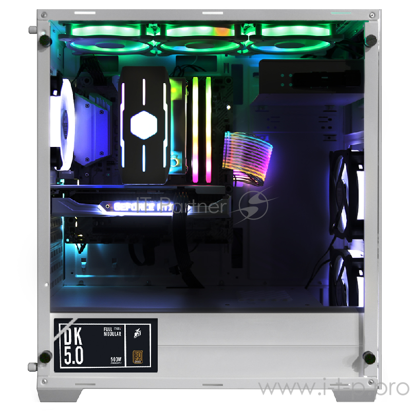 Кабель-удлинитель для БП 1STPLAYER MC-24PIN-01 / RGB, 24-pin, 200mm, 2-pin 5v input / RGB