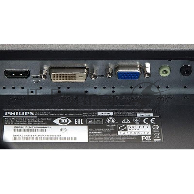 Монитор Philips 23.6 243V5QHABA (00/01) черный VA LED 10ms 16:9 DVI HDMI M/M матовая 250cd 178гр/17