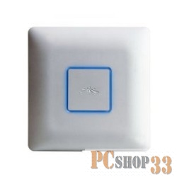 UBIQUITI UAP-AC Точка доступа двухдиапазонная, 3x 2,4ГГц, 2х 5ГГц MIMO-антенны, мощность передатчика 1 Вт, радиус покрытия до 120 м, Wi-Fi 802,11 b/g/