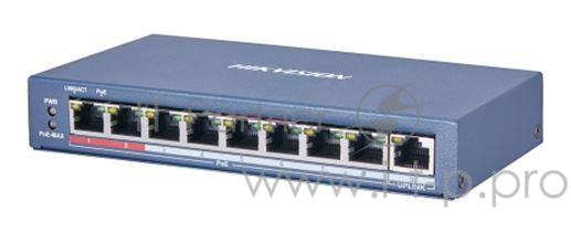 Hikvision DS-3E0109P-E(C) 9 RJ45 100M PoE с грозозащитой 6кВ, 2 порт с высоким приоритетом 1 Uplink порт 100М Ethernet бюджет PoE 115Вт поддержка р