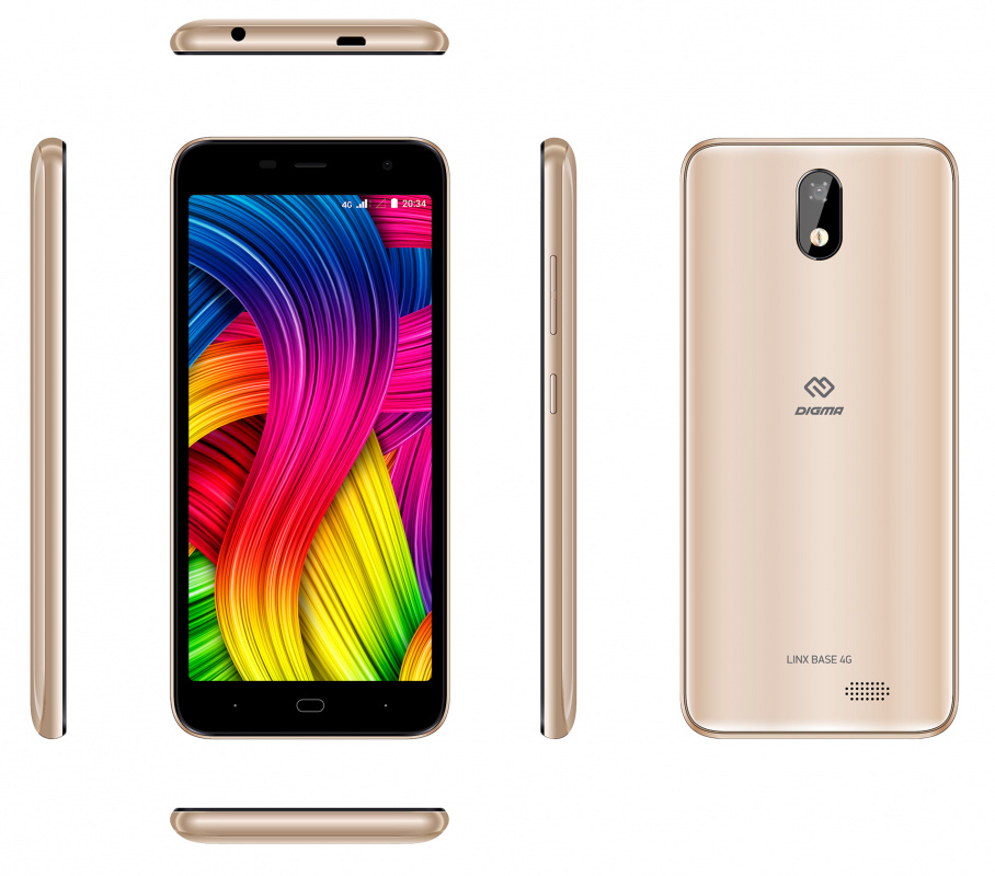 Смартфон Digma Base 4G Linx золотистый
