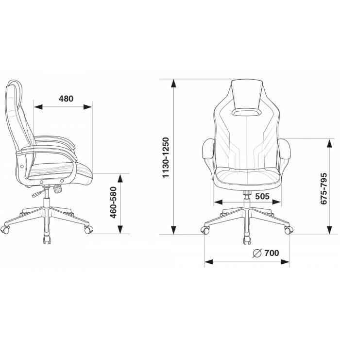 Кресло игровое Бюрократ VIKING 3 AERO BLACK EDITION черный искусст.кожа/ткань