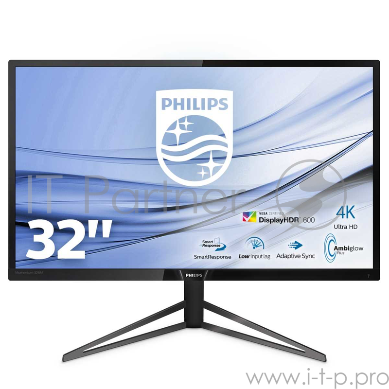 Монитор PHILIPS 32 326M6VJRMB/00 Black (4K, MVA, Ambiglow, 3840x2160, 4 ms, 178°/178°, 600 cd/m, 80M:1, +3xHDMI 2.0)