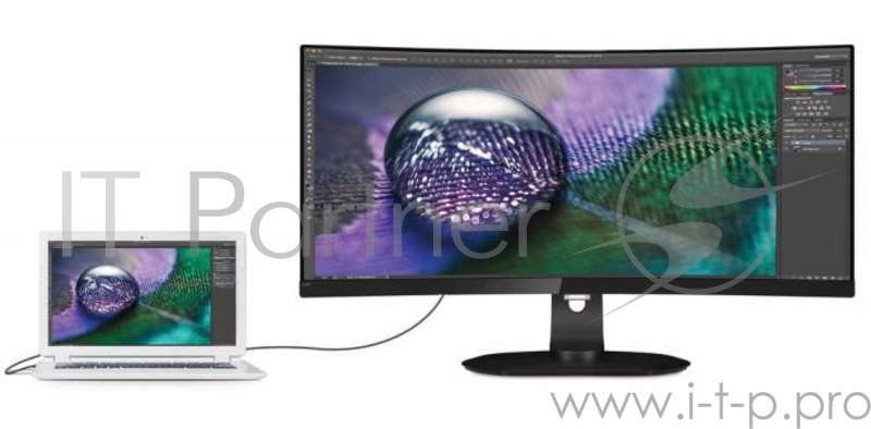 Монитор PHILIPS 34 349P7FUBEB/00 Black с поворотом экрана (MVA, изогнутый, 3440x1440, 4 ms, 178°/178°, 300 cd/m, 100M:1