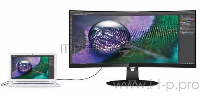 Монитор PHILIPS 34 349P7FUBEB/00 Black с поворотом экрана (MVA, изогнутый, 3440x1440, 4 ms, 178°/178°, 300 cd/m, 100M:1