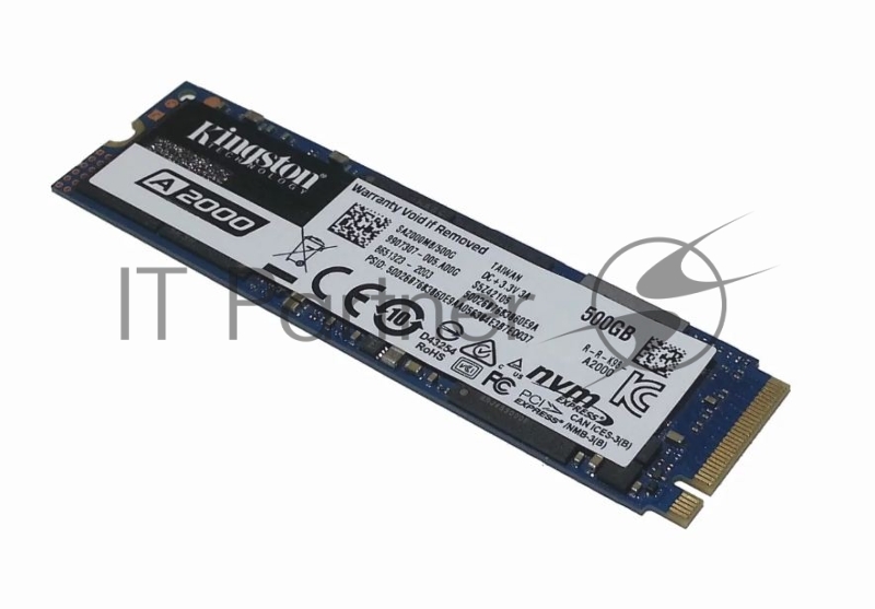 SSD M.2 Kingston 500Gb A2000 Series <SA2000M8/500G> (PCI-E 3.0 x4, up to 2200/2000Mbs, 200000 IOPS, 3D TLC, NVMe, AES-256, 350TBW, 22х80mm)