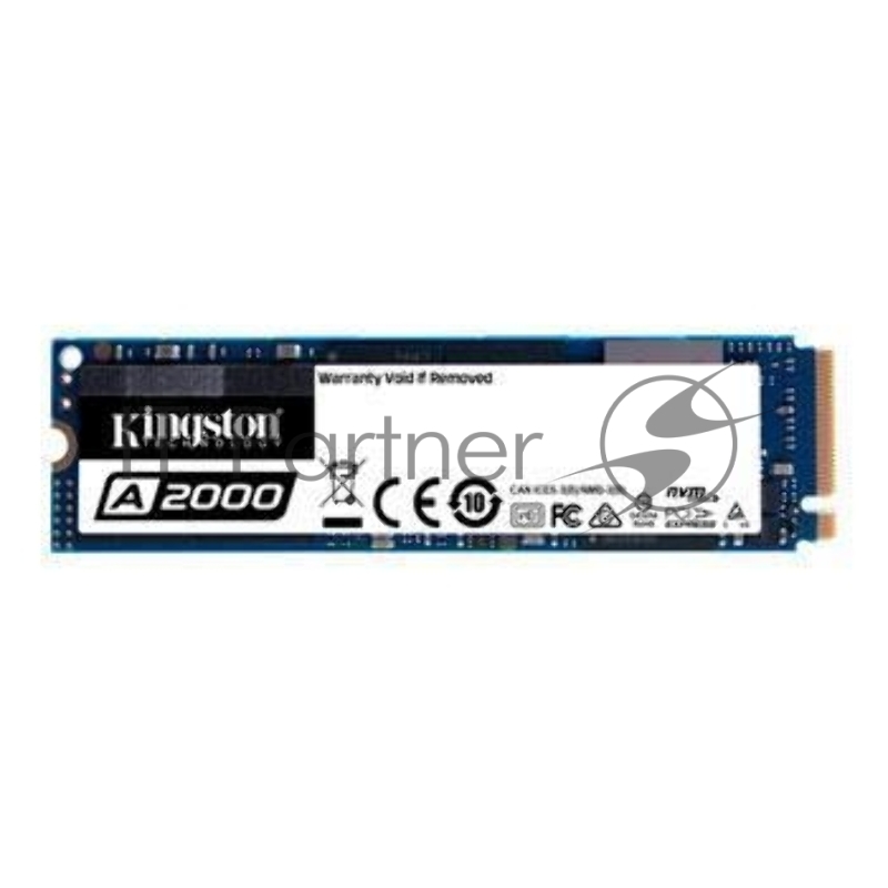 SSD M.2 Kingston 500Gb A2000 Series <SA2000M8/500G> (PCI-E 3.0 x4, up to 2200/2000Mbs, 200000 IOPS, 3D TLC, NVMe, AES-256, 350TBW, 22х80mm)
