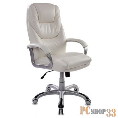 Кресло руководителя Бюрократ T-9905S/WHITE белый искусственная кожа (пластик серебро)