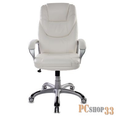Кресло руководителя Бюрократ T-9905S/WHITE белый искусственная кожа (пластик серебро)