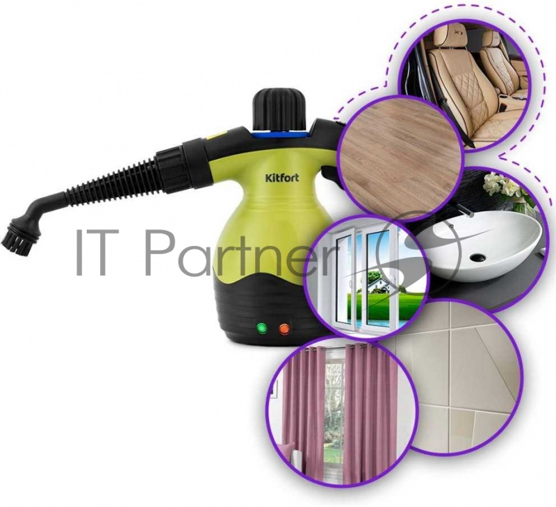 Пароочиститель ручной Kitfort KT-950 1000Вт черный/желтый