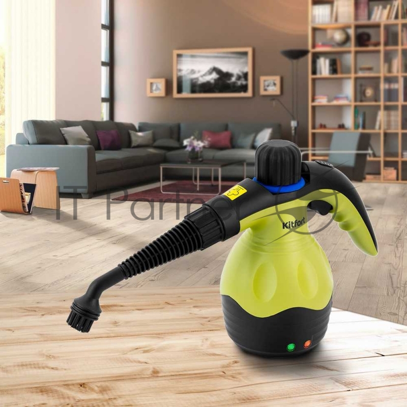 Пароочиститель ручной Kitfort KT-950 1000Вт черный/желтый