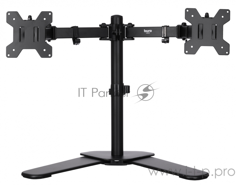 Кронштейн для мониторов ЖК Buro M042 черный 15-32 макс.8кг крепление к столешнице поворот и наклон