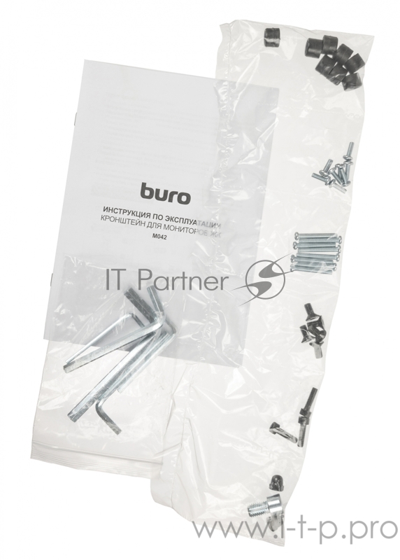 Кронштейн для мониторов ЖК Buro M042 черный 15-32 макс.8кг крепление к столешнице поворот и наклон