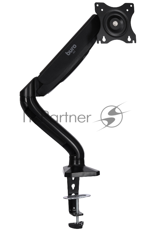 Кронштейн для мониторов ЖК Buro M1 черный 15-32 макс.9кг крепление к столешнице поворот и наклон