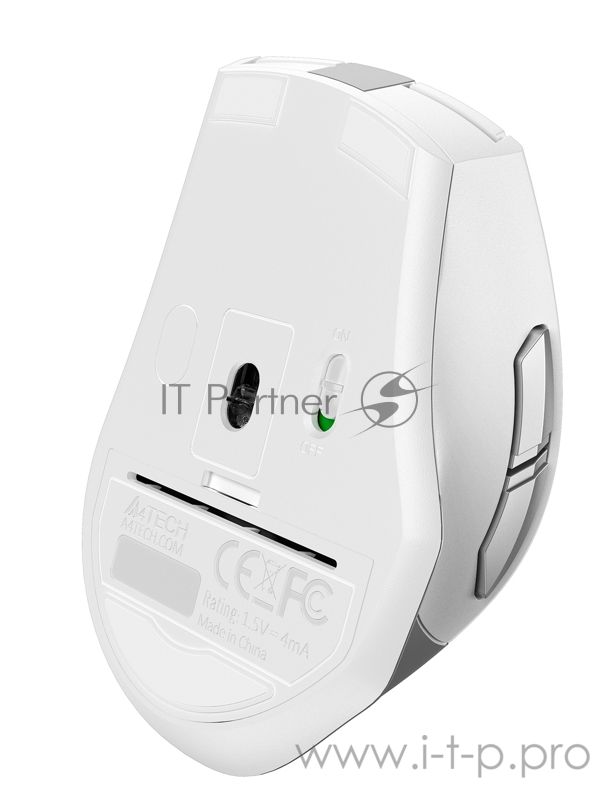 Мышь A4 Fstyler FG35 серебристый/белый оптическая (2000dpi) беспроводная USB (6but)