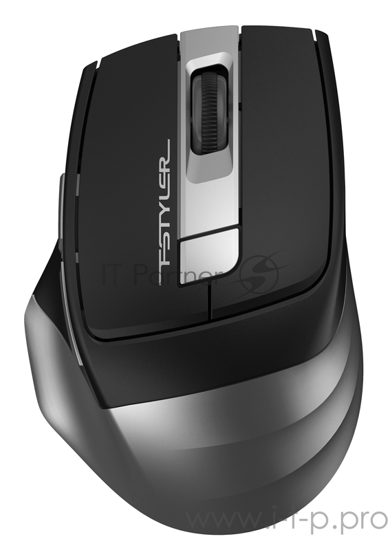 Мышь A4 Fstyler FG35 серый/черный оптическая (2000dpi) беспроводная USB (6but)